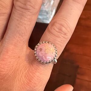 Sterling Silver Pink Rhodonite Ring